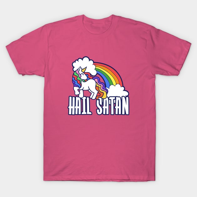 Hail Satan Rainbow Unicorn T-Shirt by bubbsnugg